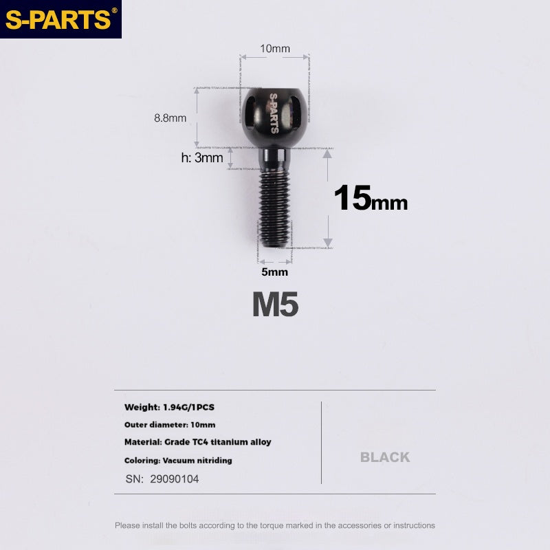 Perilla de ajuste de titanio para cable de cambio de bicicleta S-PARTS