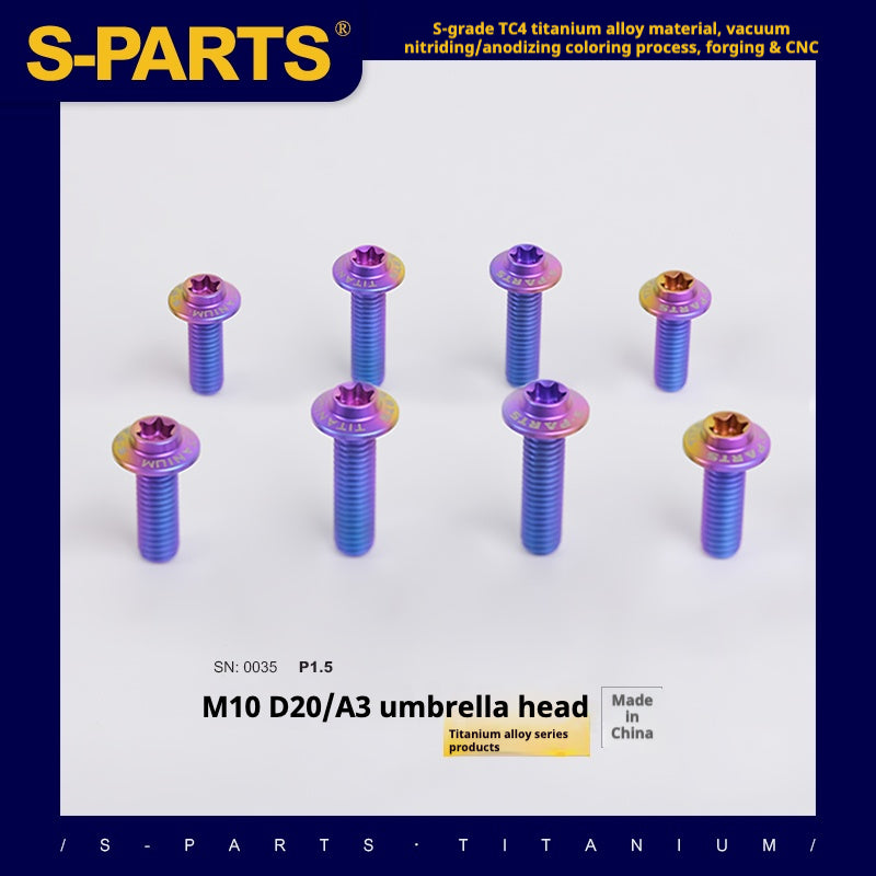 Tornillos de titanio para motocicleta y coche SPARTS A3 serie cabeza de paraguas M10 L20-35 mm D20 P1,5 P1,25