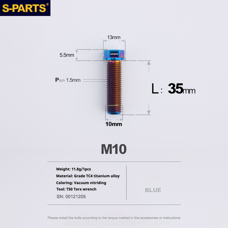Viss en titane SPARTS série A3 M10 L20-60mm D13 P1.5-P1.25 pour moto et voiture