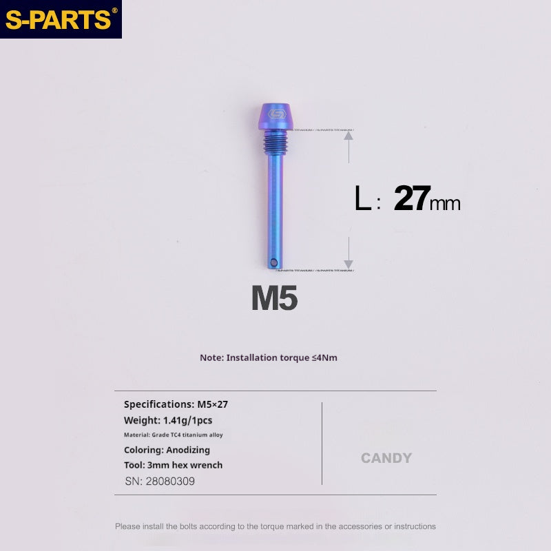 S-PARTS Tige de retenue de goupille de plaquette de frein en titane pour frein à disque Shimano Sram Magura HOPE