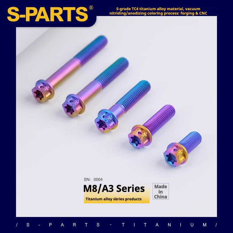 Tornillos de titanio color caramelo SPARTS A3 Series M8 L10-120 mm para motocicletas y automóviles