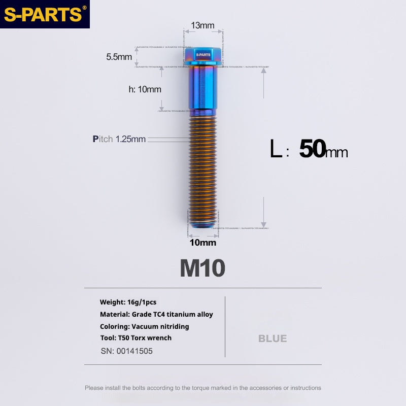 Viss en titane SPARTS série A3 M10 L20-60mm D13 P1.5-P1.25 pour moto et voiture