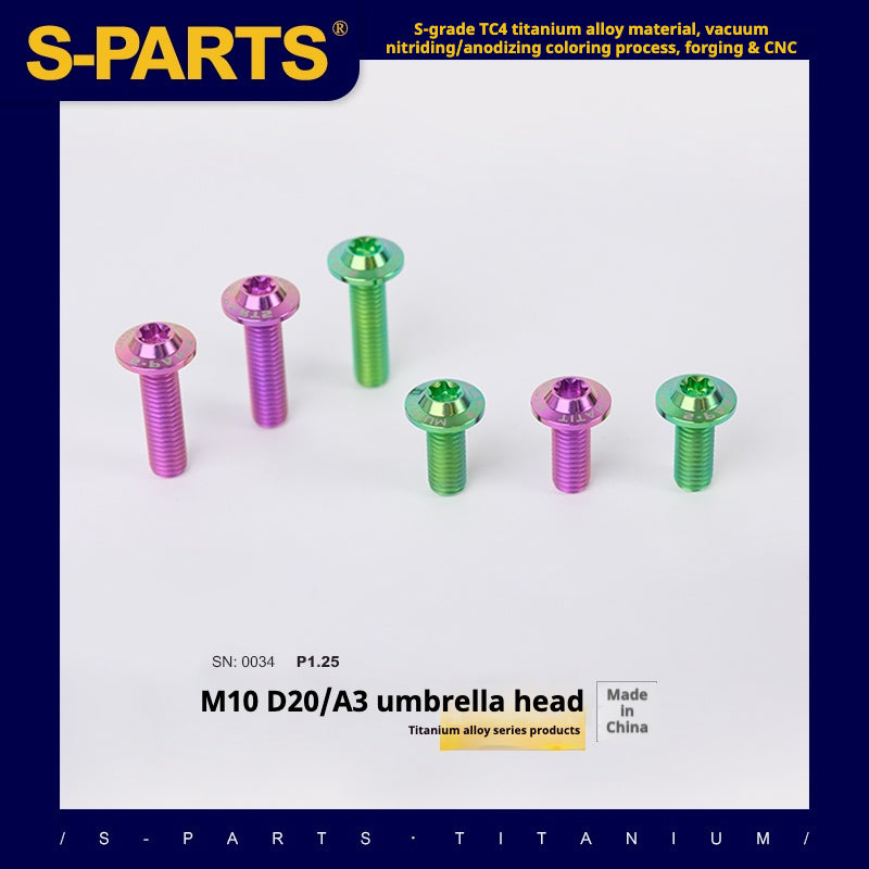 Tornillos de titanio para motocicleta y coche SPARTS A3 serie cabeza de paraguas M10 L20-35 mm D20 P1,5 P1,25