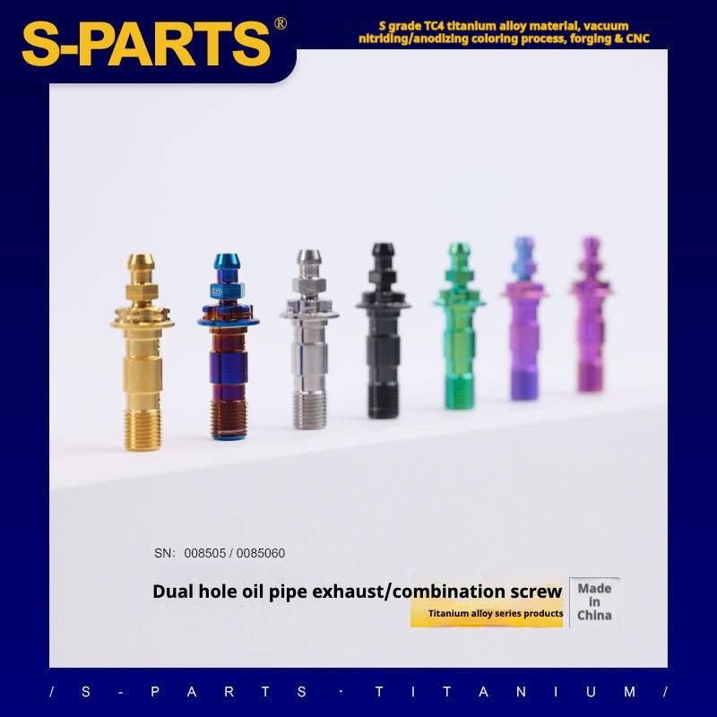 Perno de banjo doble de titanio SPARTS M10 L29MM con kit de boquilla de purga