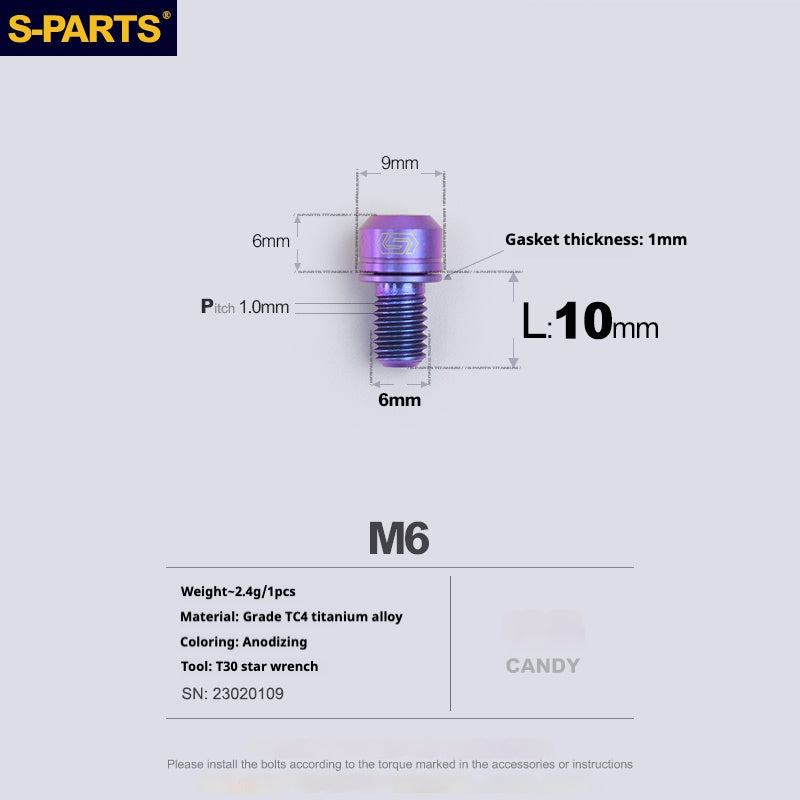 Viss en titane SPARTS A2 Series M6 L10-55mm