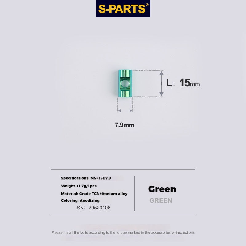 S-PARTS M5 x 30/35/40/47mm 티타늄 볼트 & 배럴 너트 & 와셔 나사 자전거 시트포스트용