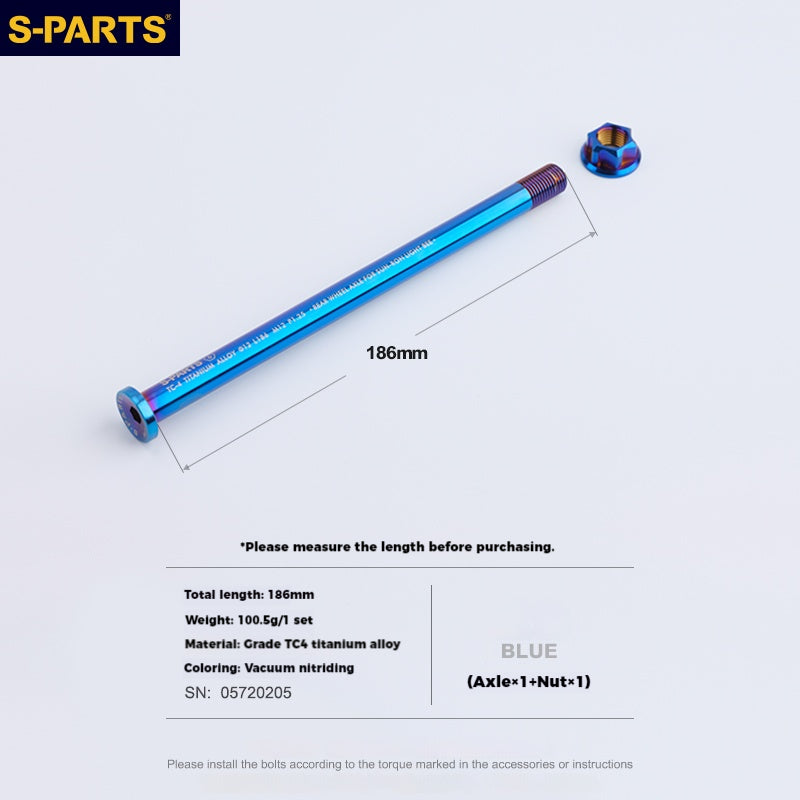 S-PARTS Titanium Alloy Sur-Ron Light Bee Rear Wheel Axle and Matching Nut