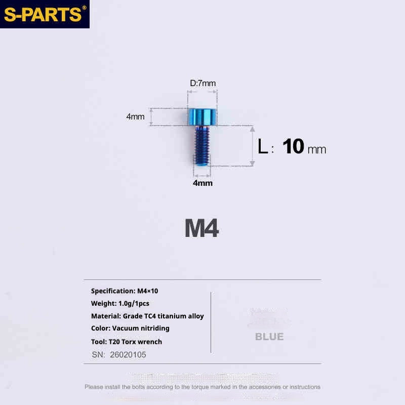 SPARTS 원통머리 시리즈 M4 L06-50mm 티타늄 나사