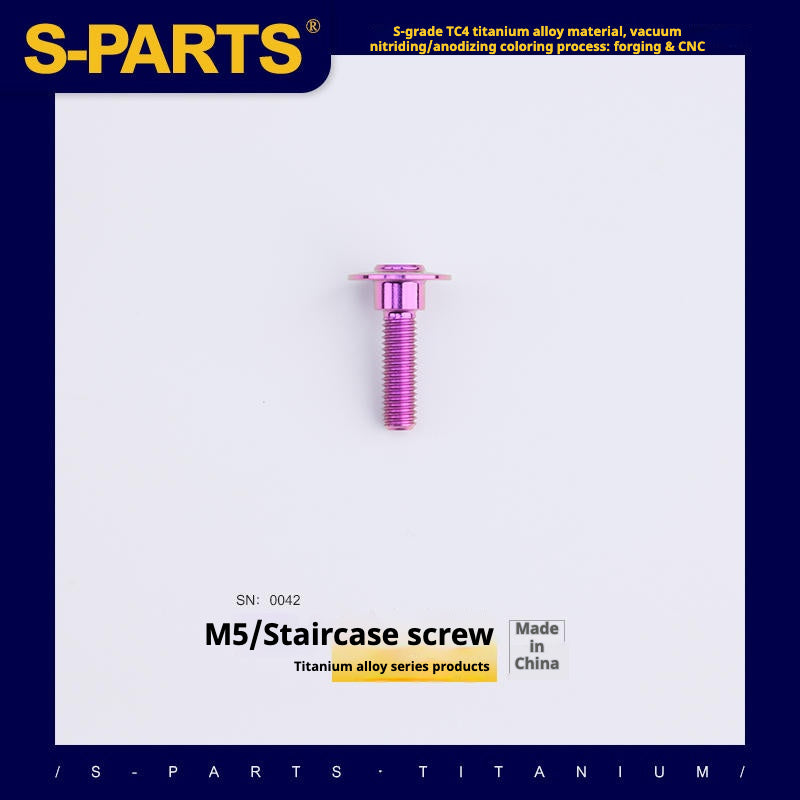 SPARTS A3 Umbrella Head Step Series M5 Purple Titanium Screws Motorcycle Auto