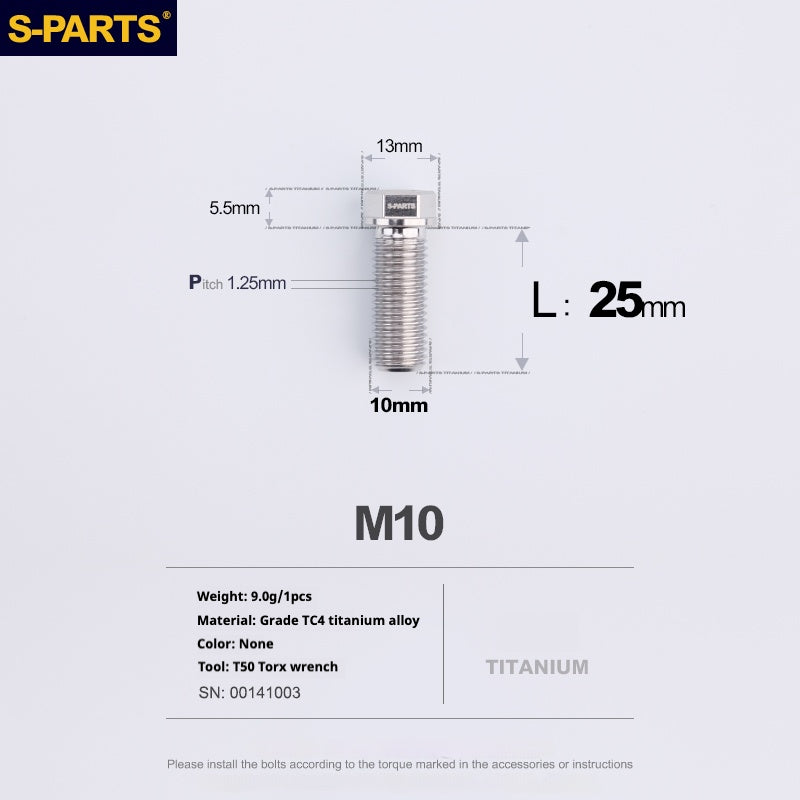 Viss en titane SPARTS série A3 M10 L20-60mm D13 P1.5-P1.25 pour moto et voiture