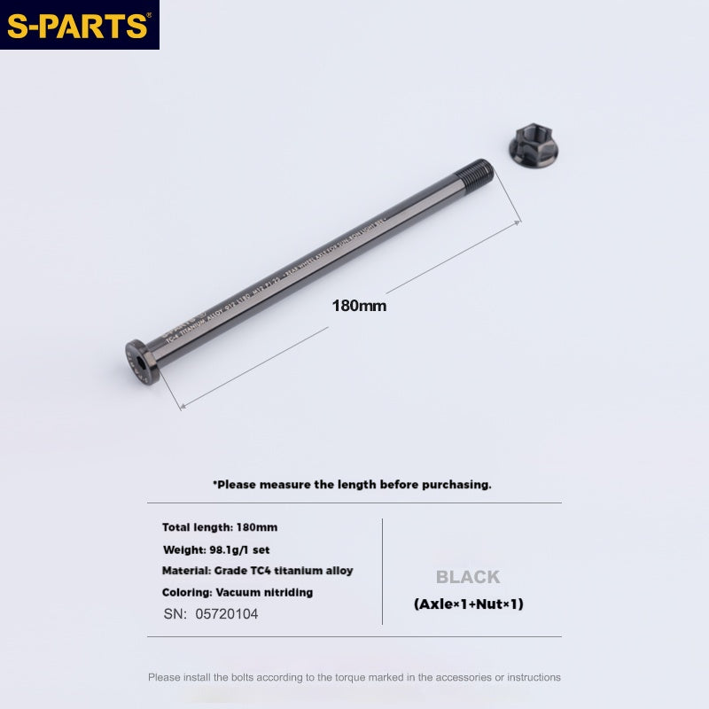 S-PARTS Titanium Alloy Sur-Ron Light Bee Rear Wheel Axle and Matching Nut