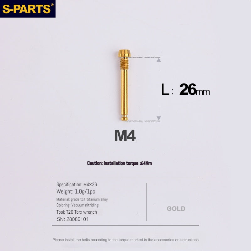 S-PARTS Tige de retenue de goupille de plaquette de frein en titane pour frein à disque Shimano Sram Magura HOPE