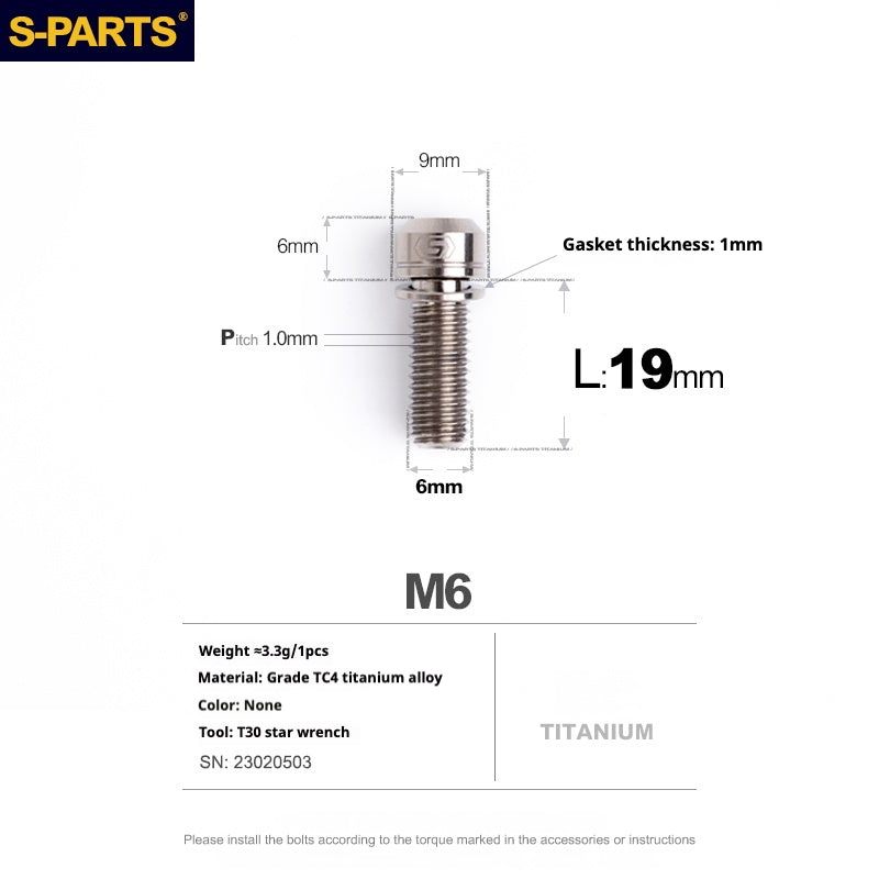 Viss en titane SPARTS A2 Series M6 L10-55mm
