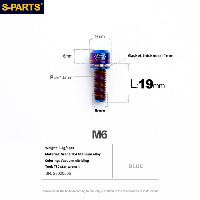 Viss en titane SPARTS A2 Series M6 L10-55mm