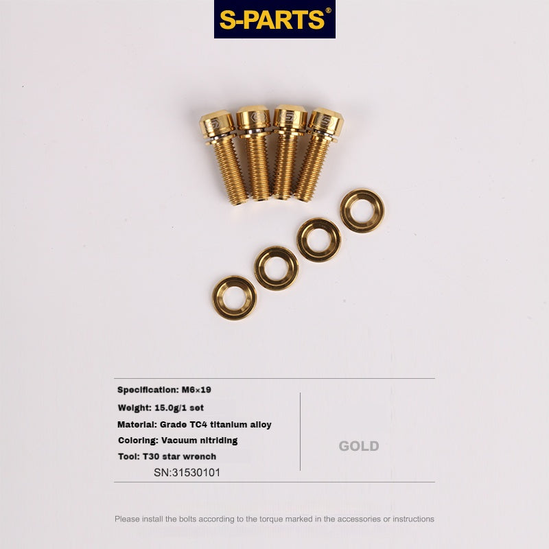 S-PARTS 티타늄 M6 스텝 와셔, 디스크 브레이크용 하이드્રોલ릭 디스크 브레이크 Shimano SRAM Magura Avid Trickstuff XT SLX XTR Guide Code