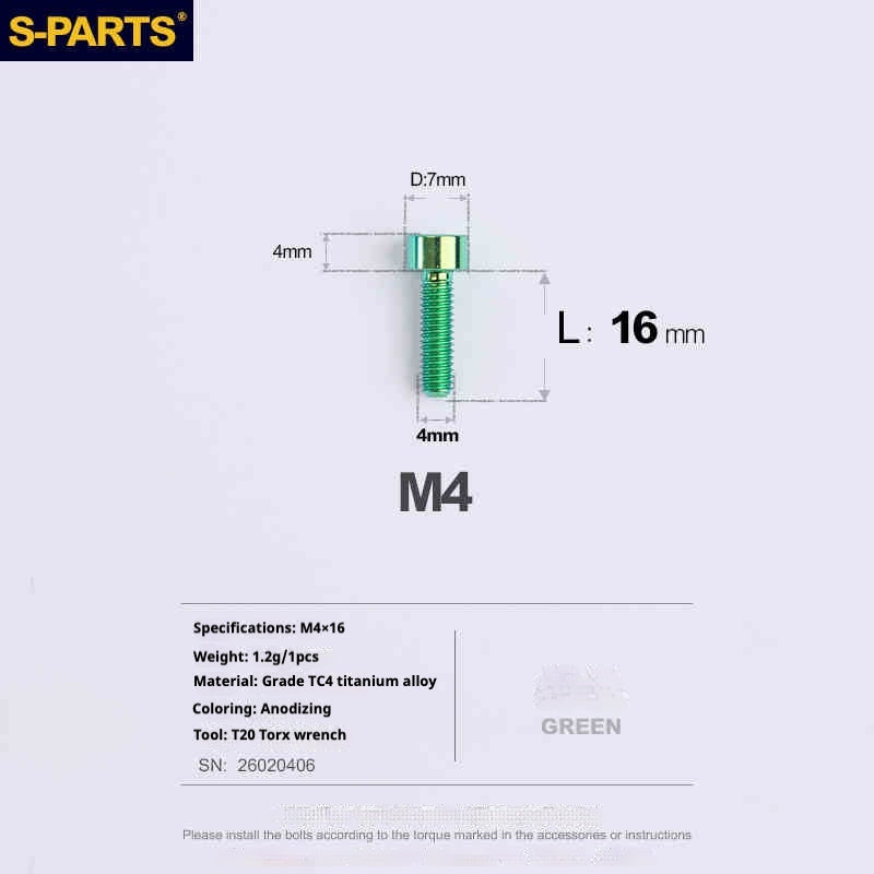 SPARTS 원통머리 시리즈 M4 L06-50mm 티타늄 나사