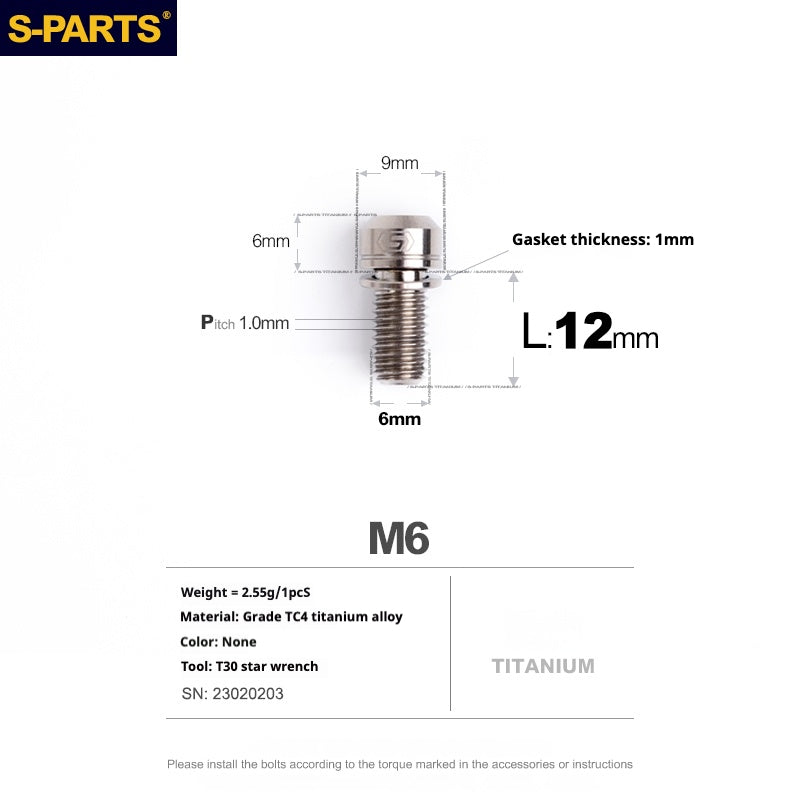 Viss en titane SPARTS A2 Series M6 L10-55mm