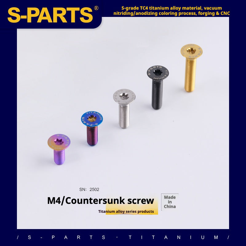 SPARTS Countersunk Head Series M4 L08-45mm Titanium Screws