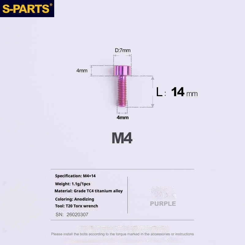 SPARTS 원통머리 시리즈 M4 L06-50mm 티타늄 나사