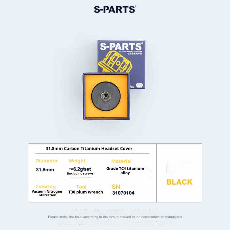S-PARTS Титановый колпачок из углеродного волокна для чашки 28.6 Регулярный для рулевой колонки горного/шоссейного велосипеда