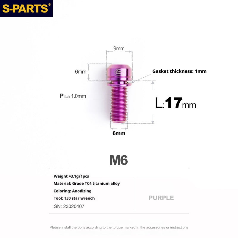 Viss en titane SPARTS A2 Series M6 L10-55mm