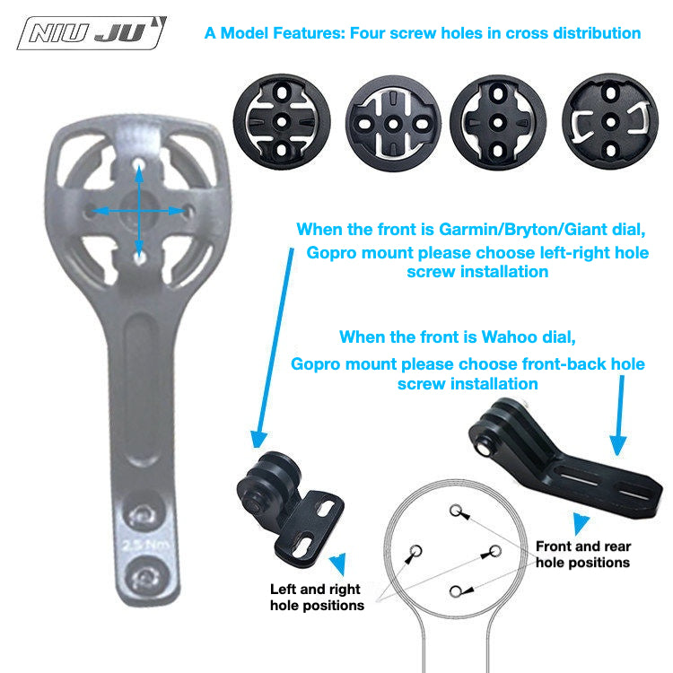 BLACK INC Integrated Computer Mount for FACTOR Bikes | Garmin Wahoo GoPro Compatible