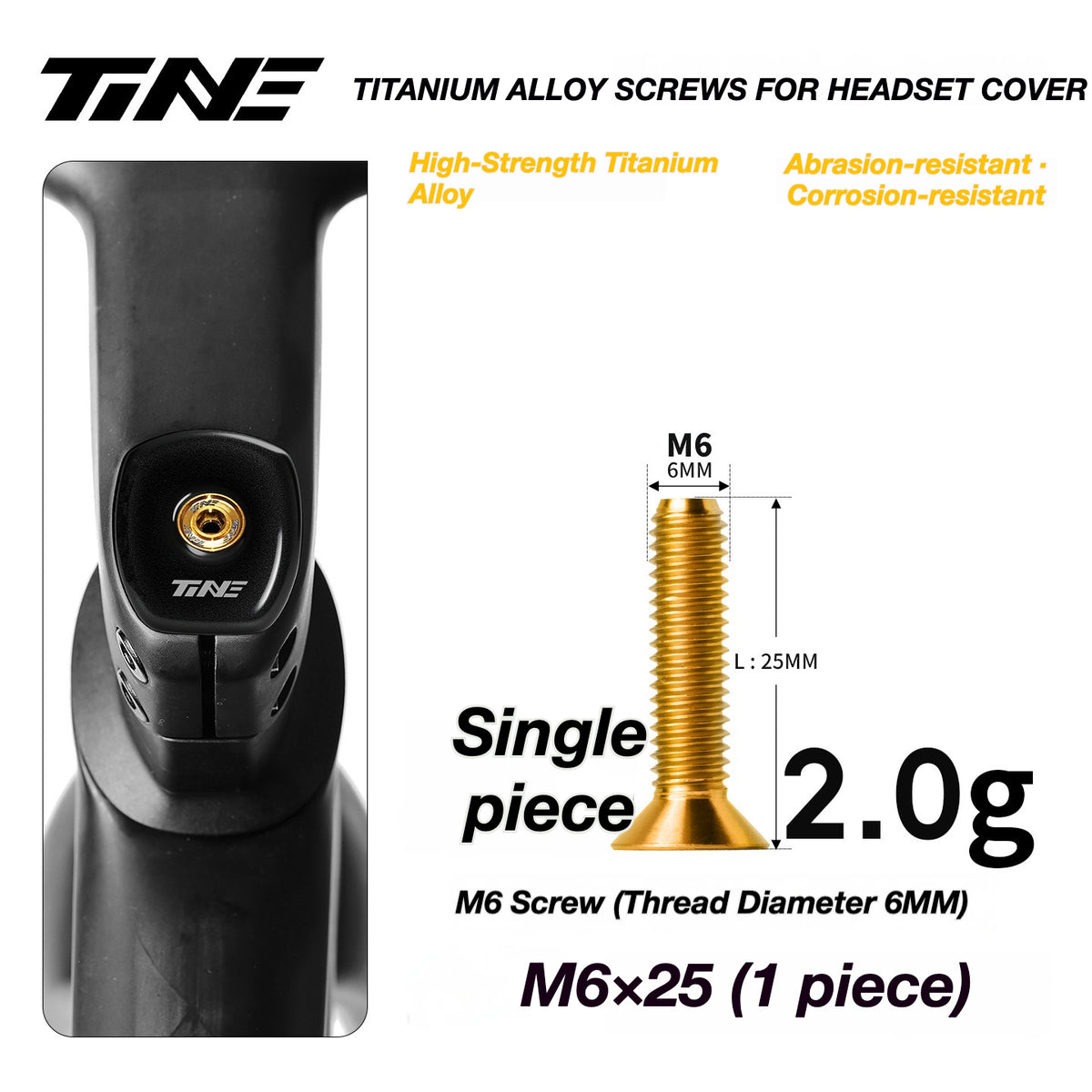 TiNE Ultra-Light Titanium Headset Top Cap Screws | Precision CNC Titanium Upgrade