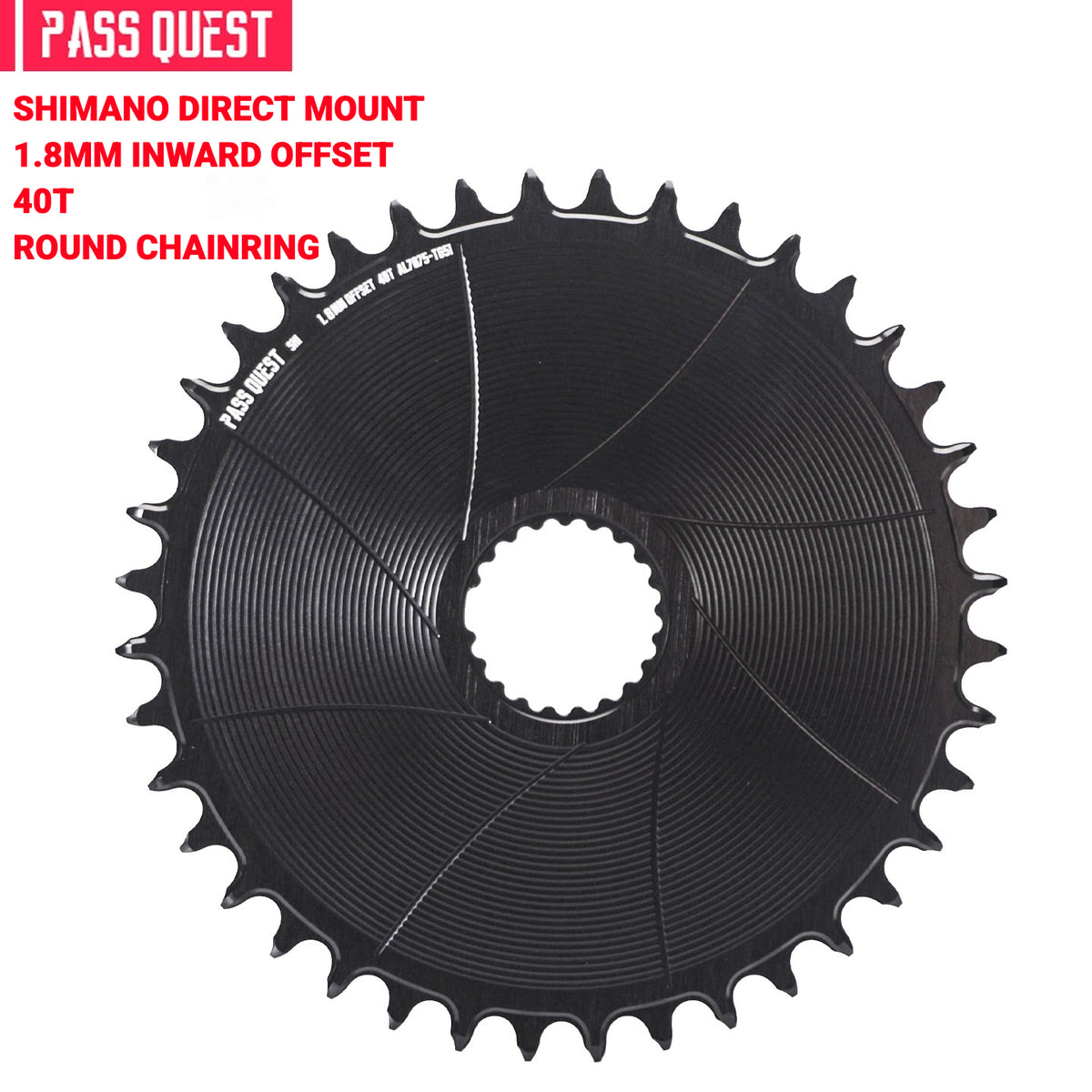 PASS QUEST Shimano Direct Mount Narrow Wide Chainring | M9100 M8100 M7100 M6100 | 1.8mm Offset | 40T–48T