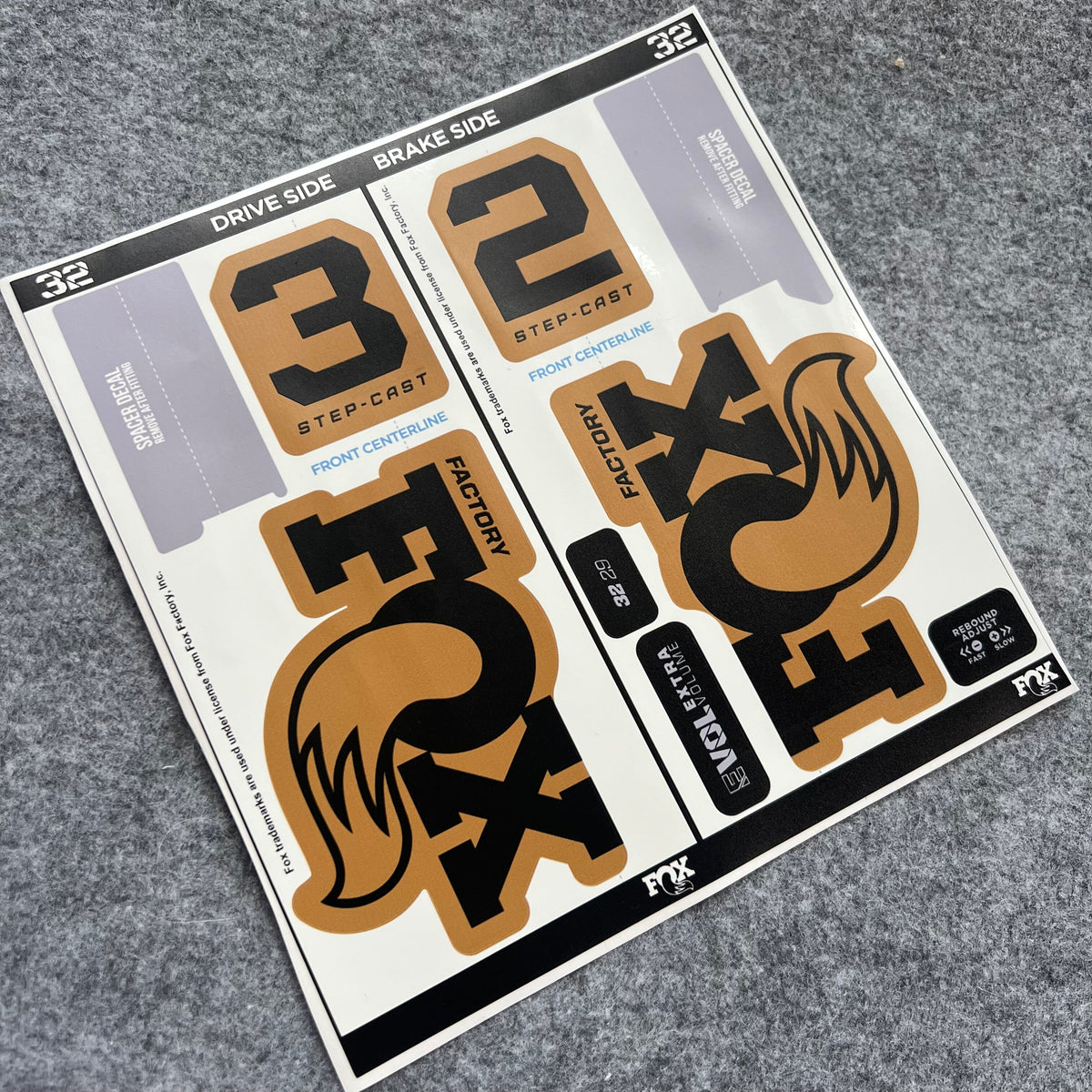 Custom Decal Kit for 2026 FOX 32 Step Cast FACTORY Fork | XC MTB Fork Stickers | Hardtail & Full Suspension