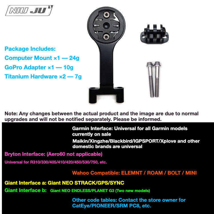 NIUJU DEDA ZERO Computer Mount | Lightweight Garmin Wahoo Stem Mount for Colnago CLX