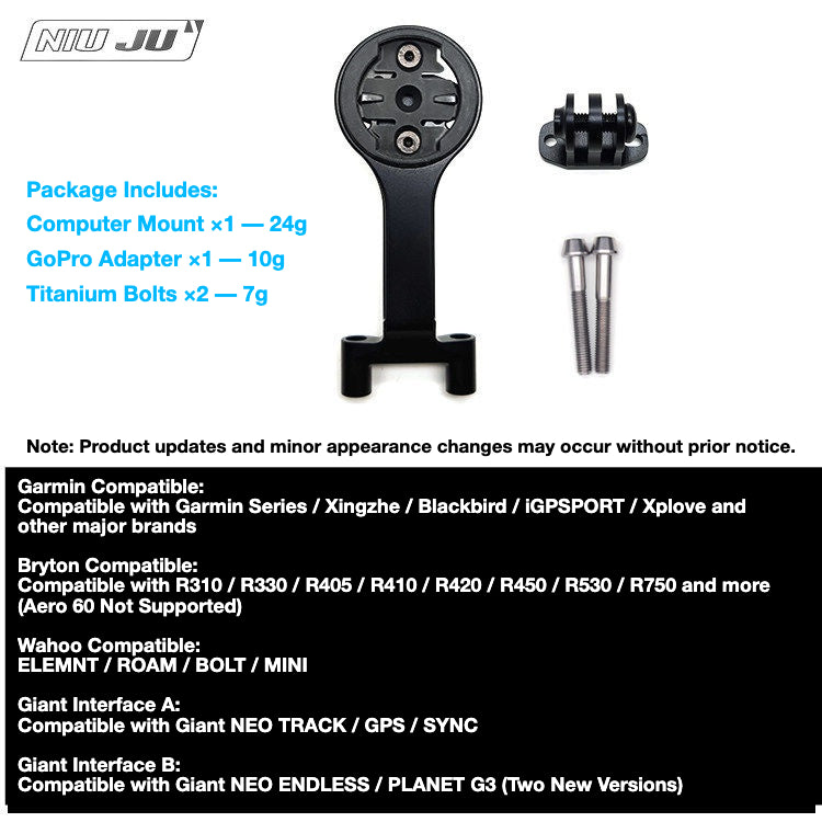 NIUJU Cannondale C3 THREE Stem Computer Mount | Ultra-Light Garmin Wahoo GoPro Mount