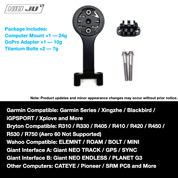NIUJU Cannondale C2 TWO Stem Computer Mount | Integrated Garmin Wahoo GoPro Extension Mount
