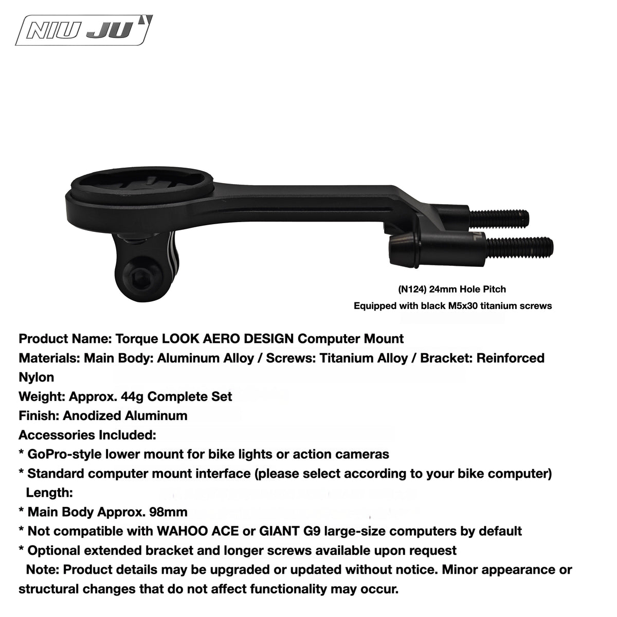 LOOK 795 Blade Aero Design Stem Aero Computer Mount Compatible with WAHOO GPS Computers