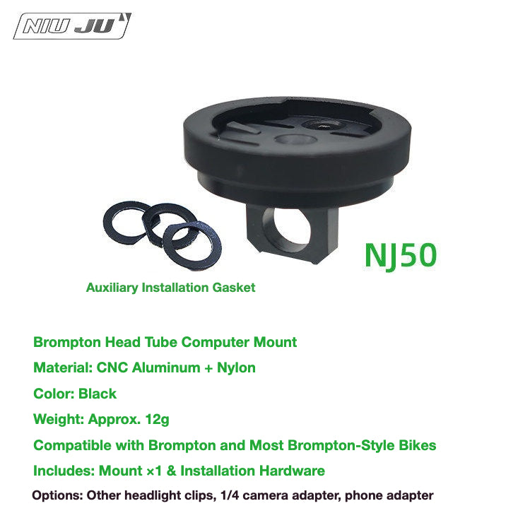 NIUJU Brompton Computer Mount | Garmin Phone Adapter GoPro Front Mount