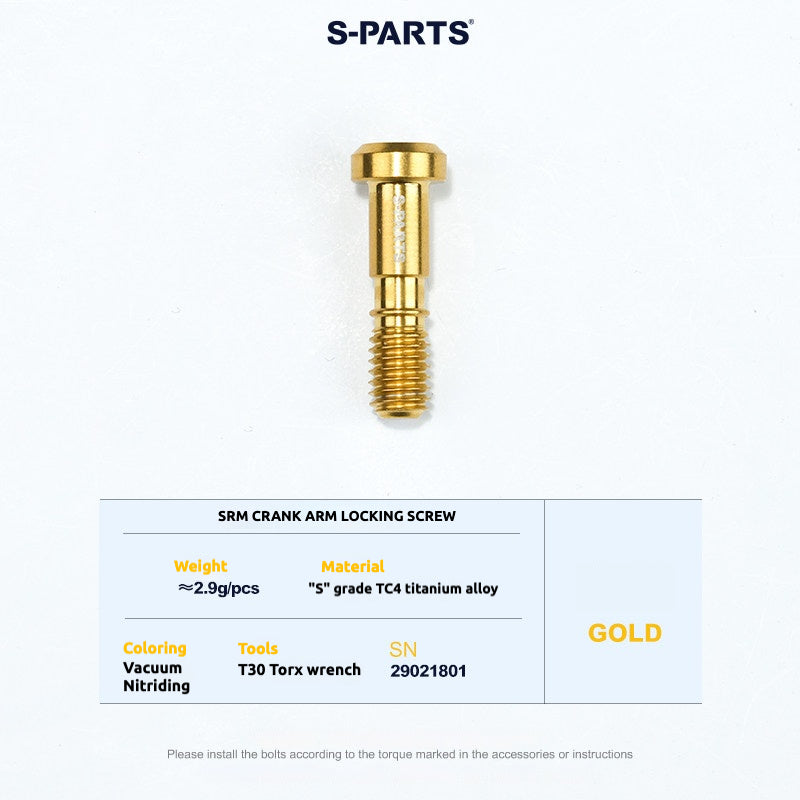Tornillos de titanio S-PARTS para adaptarse a las cubiertas de cigüeñal de titanio SRM PM9 para los lados de transmisión y no transmisión.