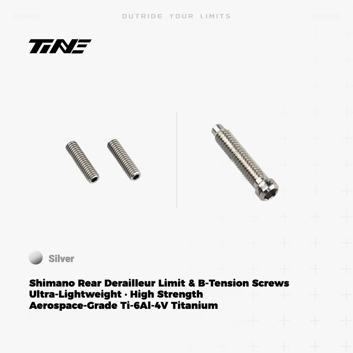 TiNE 티타늄 Shimano 뒷변속기 리미트 & B-텐션 스크류 | 초경량 TC4 Ti 업그레이드