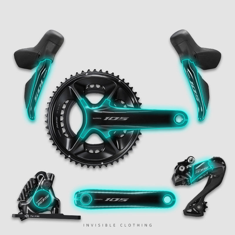 Shimano 105 R7170 / Ultegra R8170 Bike Protection Film Kit – Road Bike Shifter & Crank TPU Sticker Guard