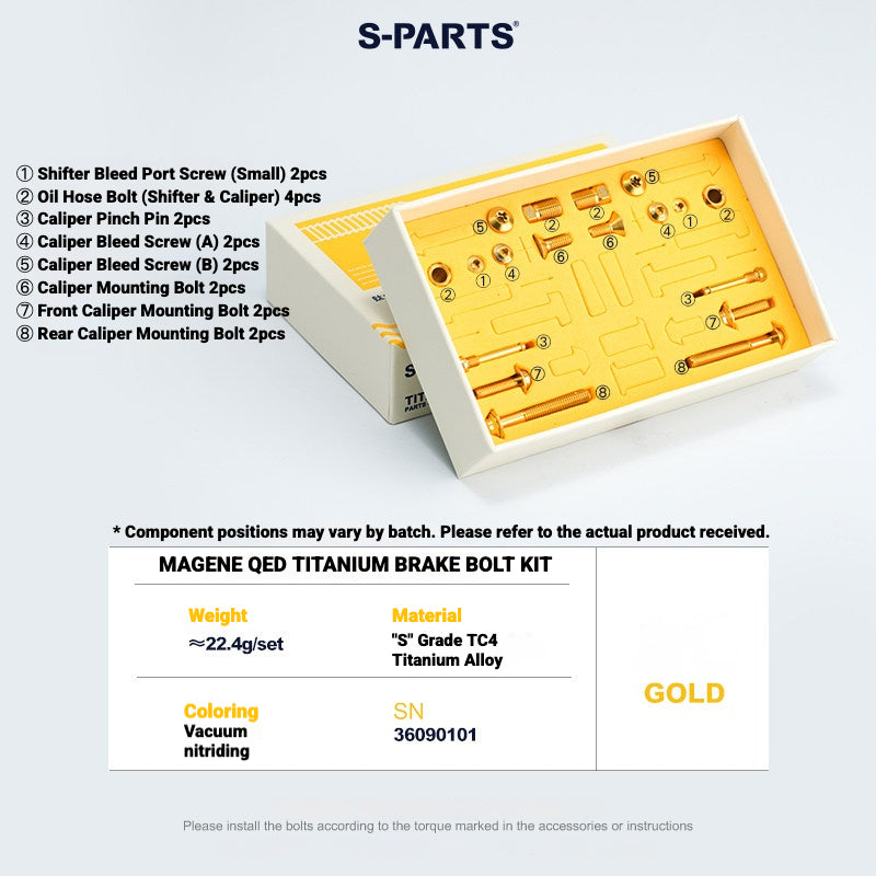 S-PARTS Titanium Disc Brake Bolt Kit for MAGENE QED Hydraulic Brake System