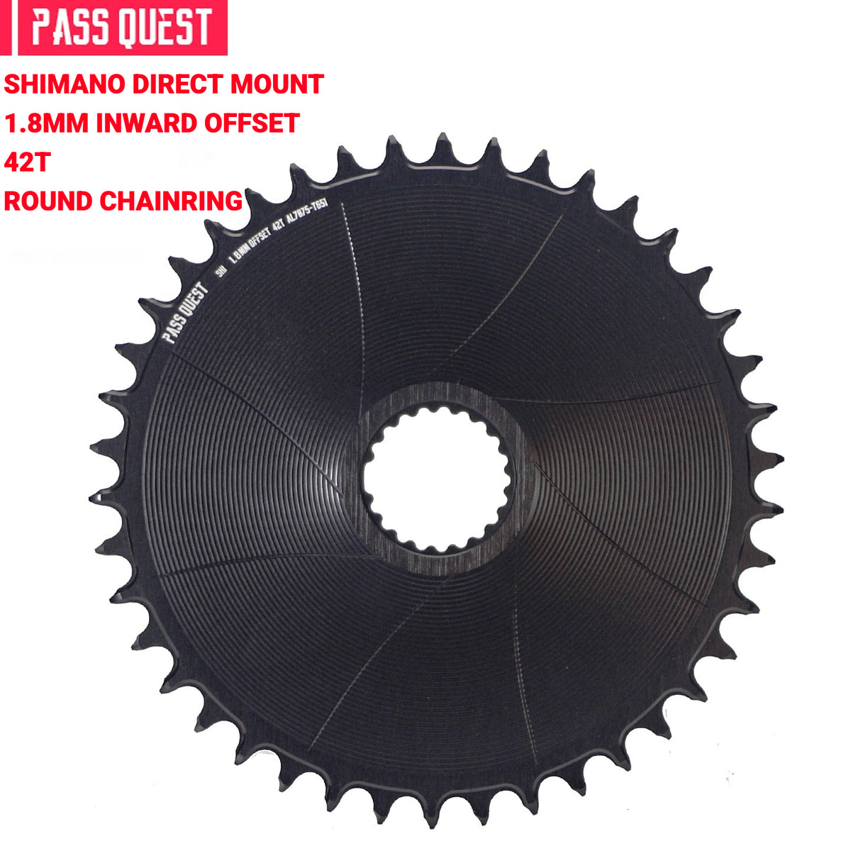 PASS QUEST Shimano Direct Mount Narrow Wide Chainring | M9100 M8100 M7100 M6100 | 1.8mm Offset | 40T–48T