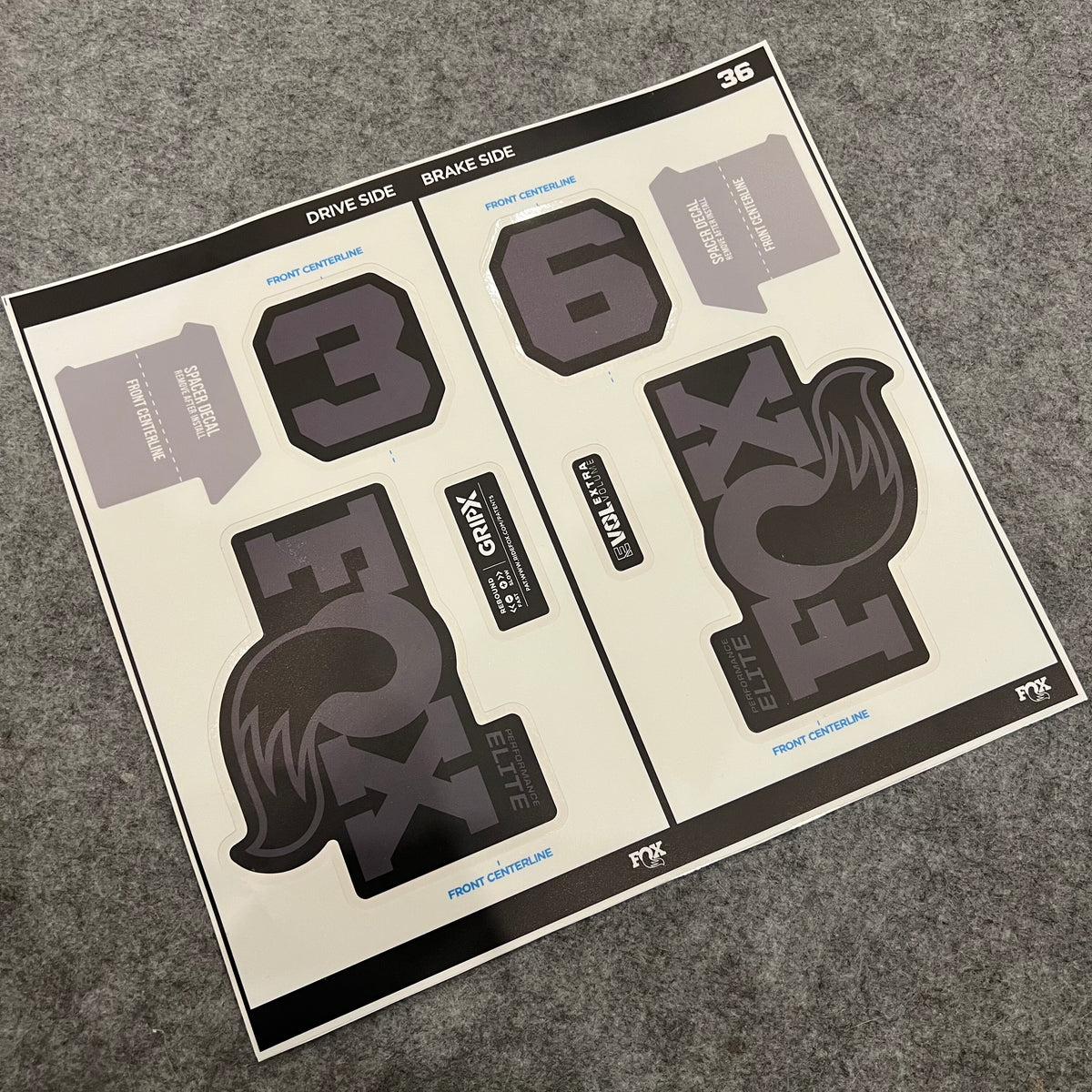 Custom Decal Kit for 2026 FOX 36 ELITE Fork | MTB Fork Color Wrap Stickers | DH / Enduro