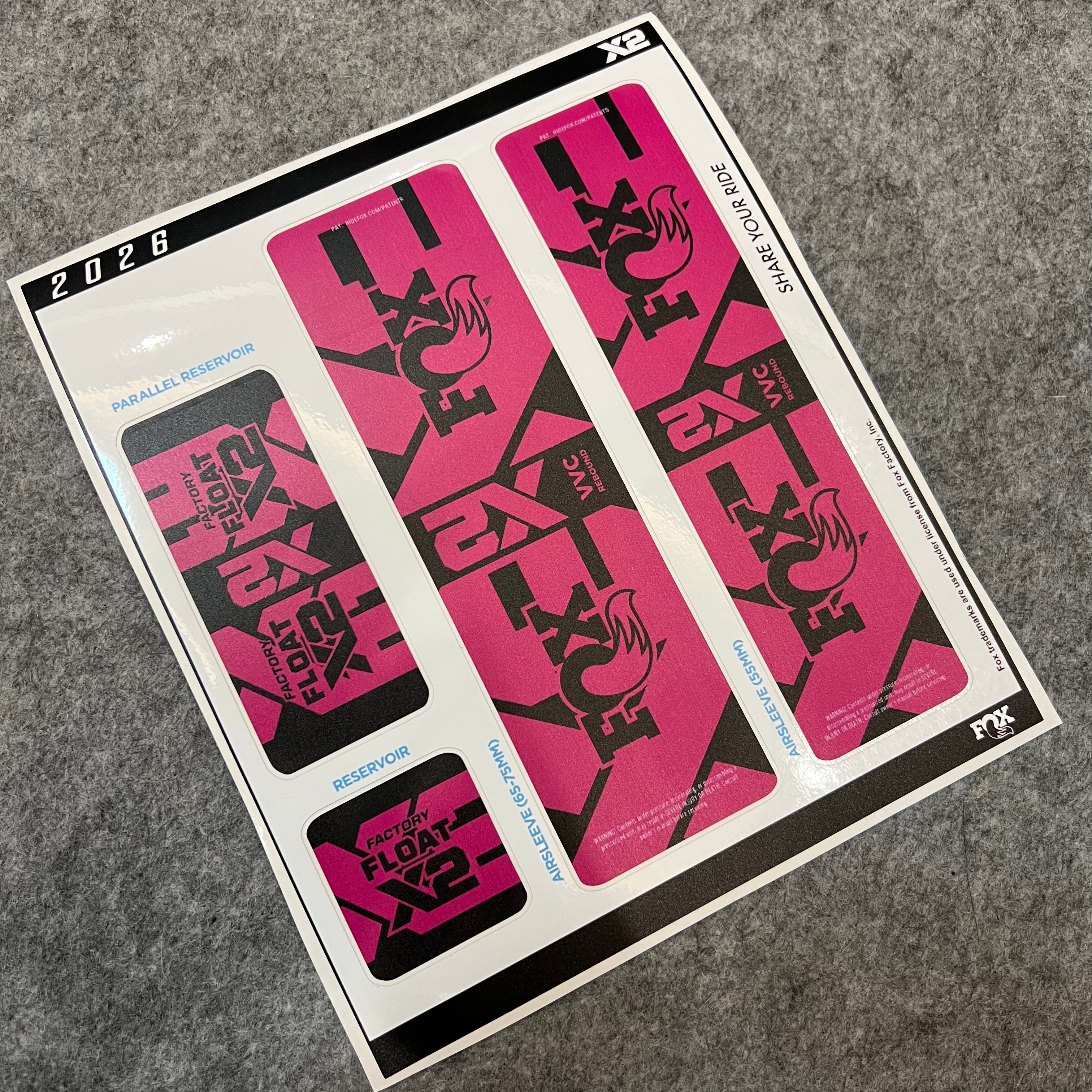 2026 FOX FLOAT X2 Rear Shock Decal Kit | Waterproof MTB Suspension