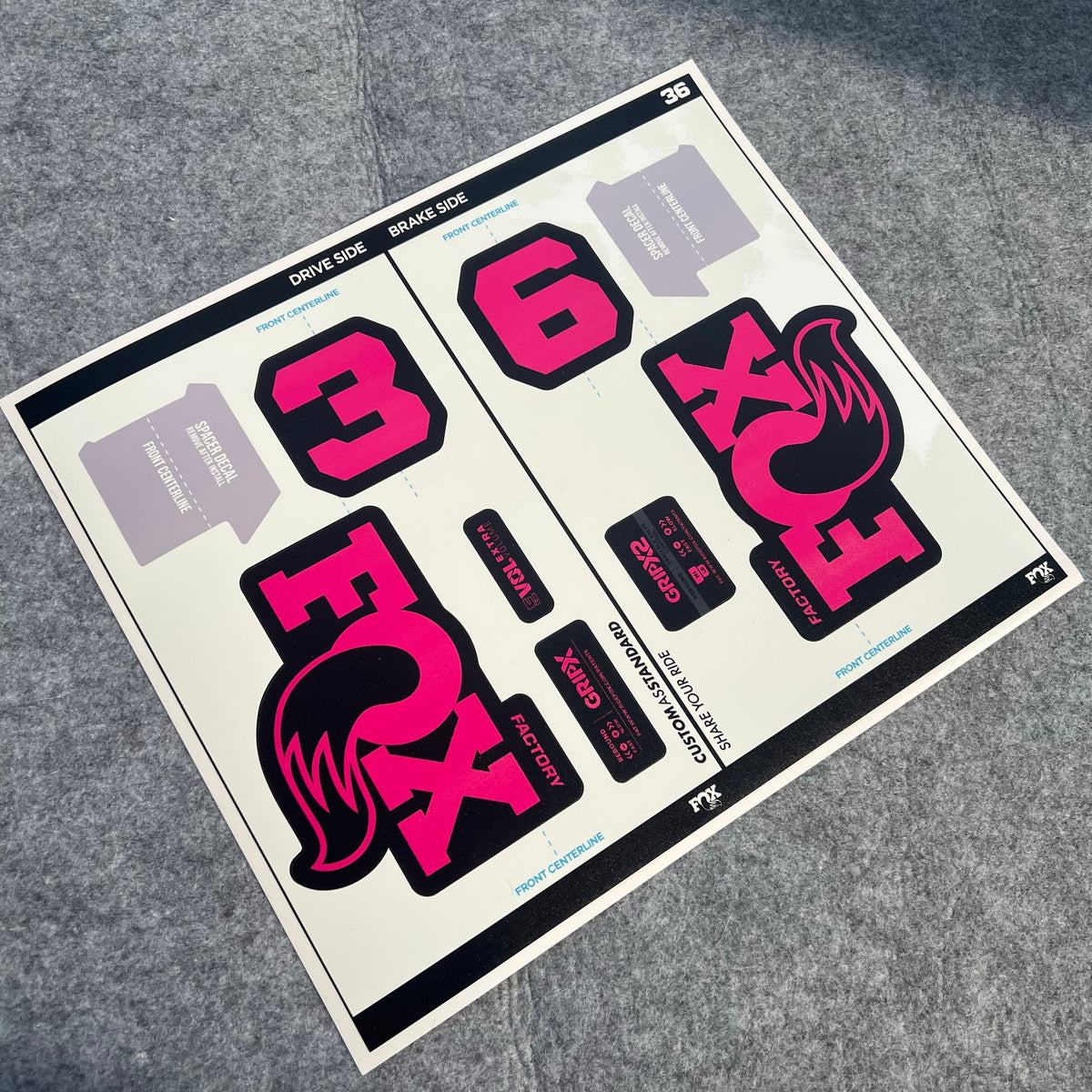 Custom Decal Kit for 2026 FOX 36 FACTORY Fork | 3M Waterproof MTB Fork Stickers