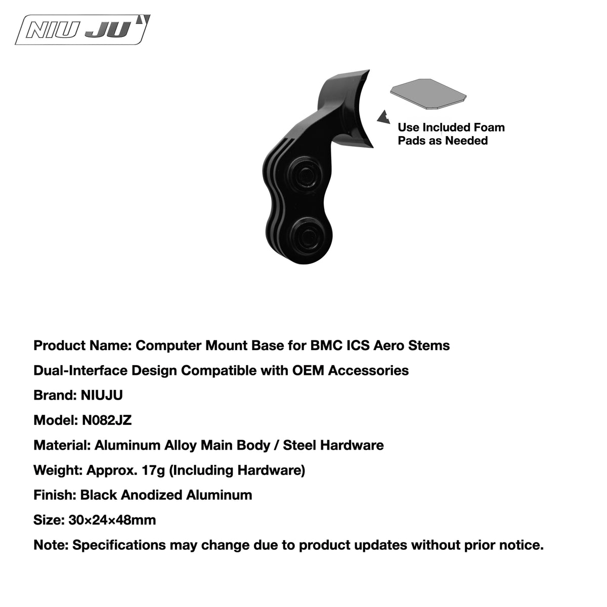 NIUJU BMC ICS Aero Computer Mount | SLR01 RM01 Garmin 1050 Wahoo Mount