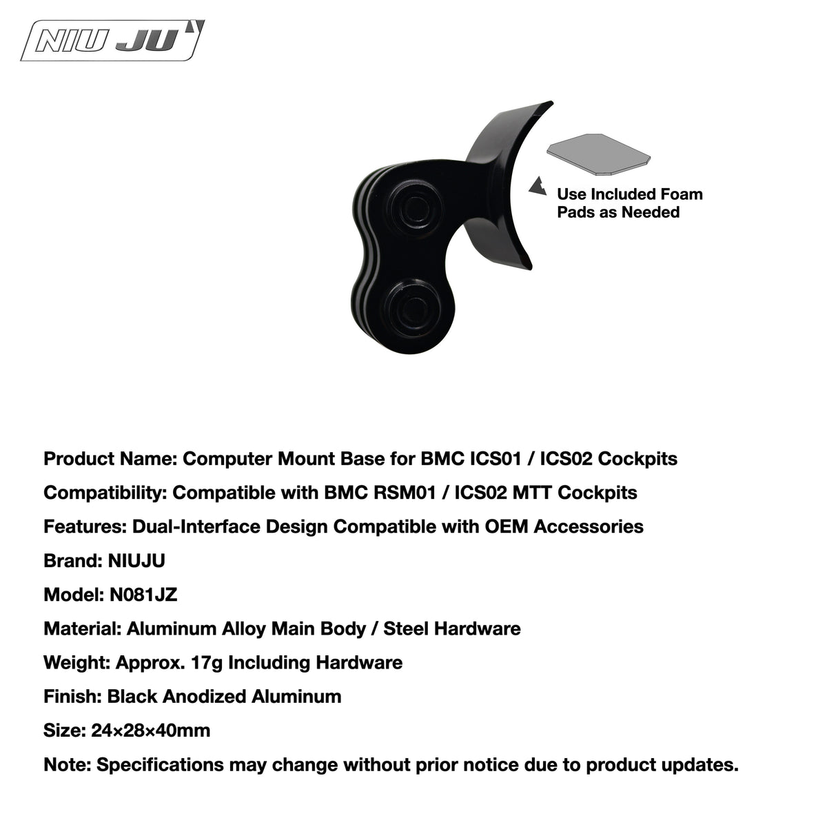 NIUJU BMC ICS01 Computer Mount | ICS02 Garmin Wahoo Mount for Teammachine SLR01 & RM01