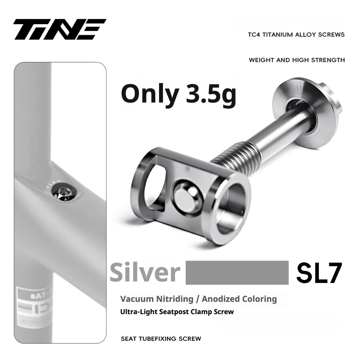 TiNE Ultra-Light Specialized SL7 3.5g/SL9 SL8 4.4g Seatpost Clamp Bolt