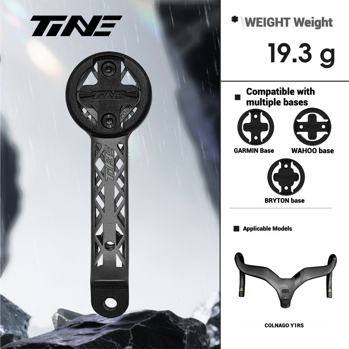 TiNE Ultra-Light Hollow Titanium Computer Mount｜For Colnago CCO1 & Y1RS – High Strength 3D Printed