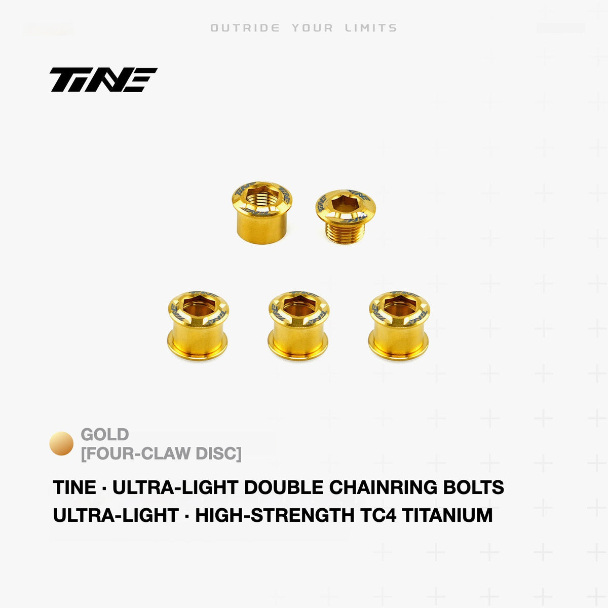 TiNE Titanium Double Chainring Bolts – Ultra-Light 2.0g Road Bike Upgrade Hardware