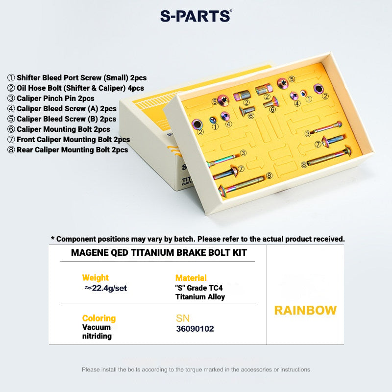 S-PARTS Titanium Disc Brake Bolt Kit for MAGENE QED Hydraulic Brake System
