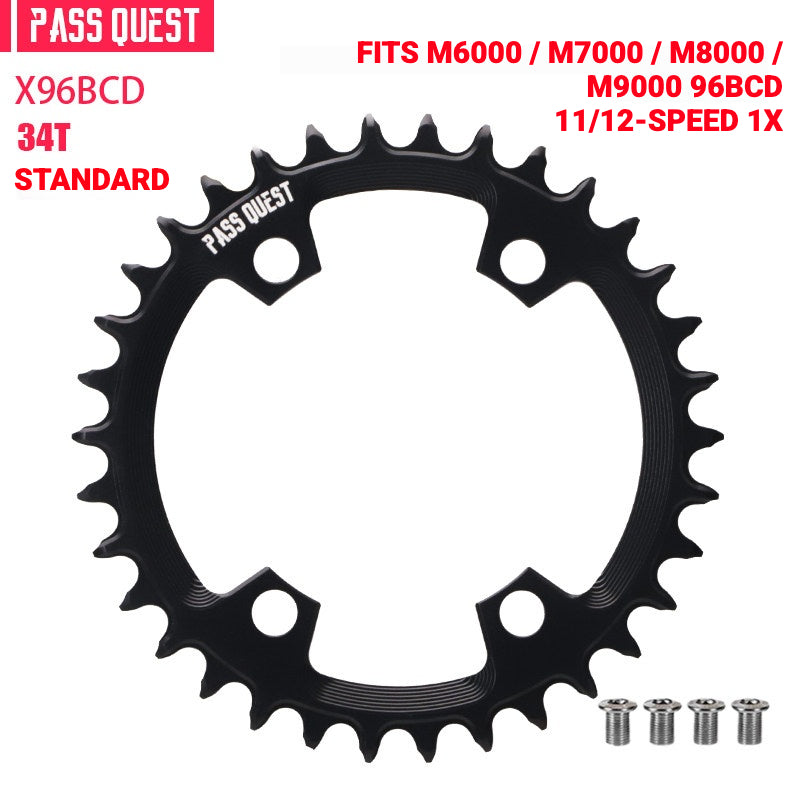 PASS QUEST X96BCD Narrow-Wide Chainring for Shimano M6000 / M7000 / M8000 / M9000 / M5100 | 30T–48T