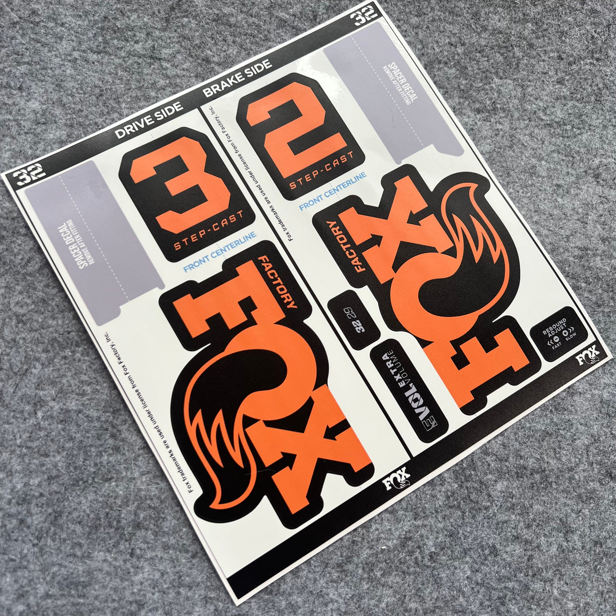Custom Decal Kit for 2026 FOX 32 Step Cast FACTORY Fork | XC MTB Fork Stickers | Hardtail & Full Suspension